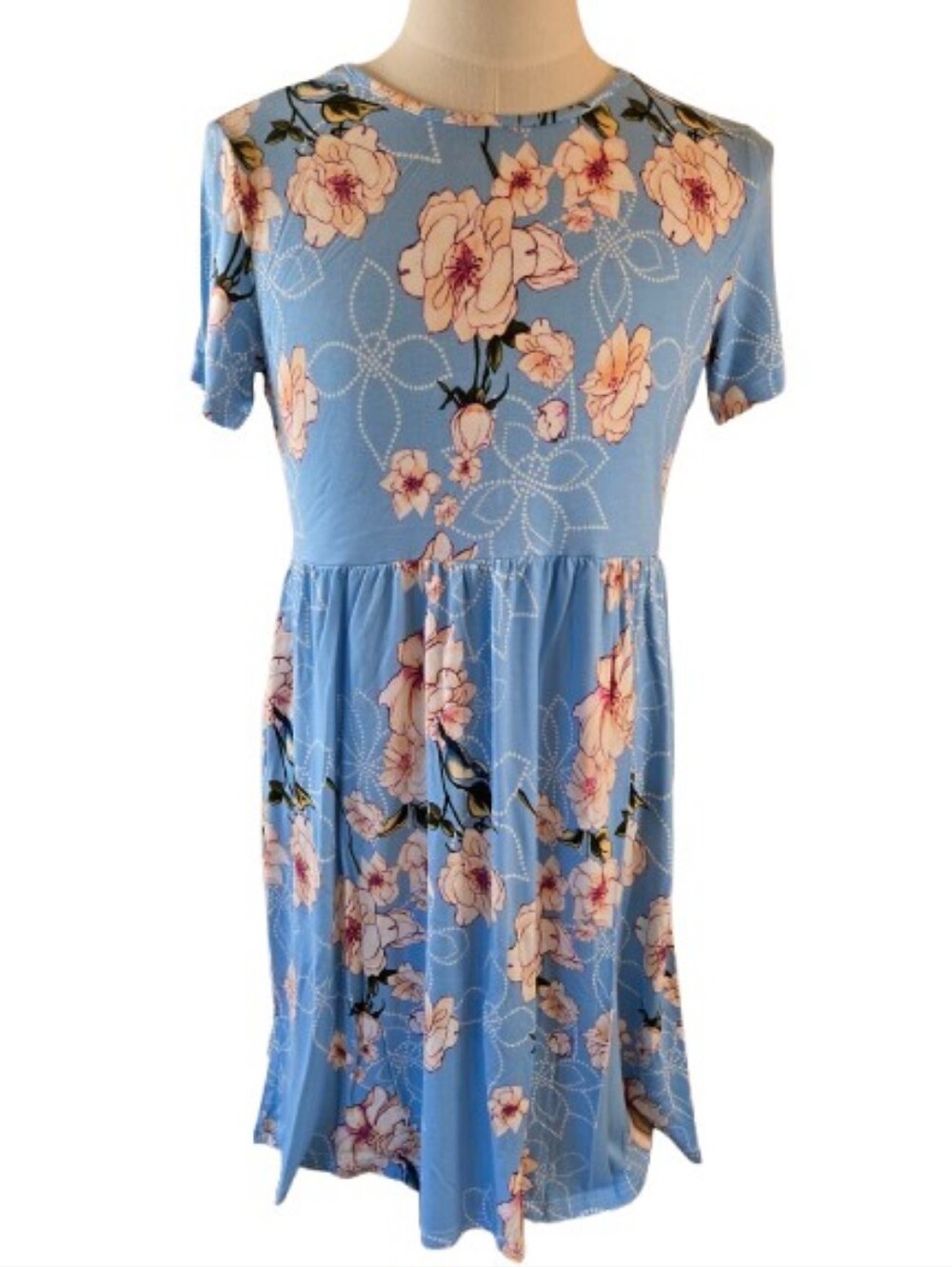 DB Moon Blue Floral Dress With Pockets Size Large
